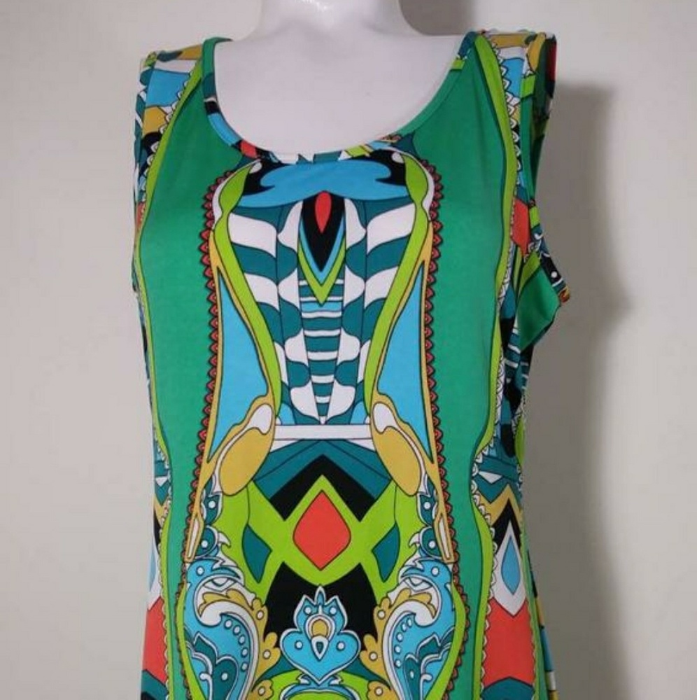 Vintage Pucci Print inspo Style 90s psychedelic mod Bold dress - Picture 2 of 8